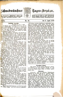 Schwabmünchner Tages-Anzeiger Dienstag 9. April 1878