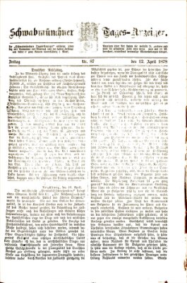 Schwabmünchner Tages-Anzeiger Freitag 12. April 1878