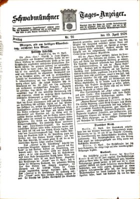 Schwabmünchner Tages-Anzeiger Freitag 19. April 1878