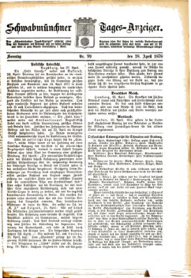 Schwabmünchner Tages-Anzeiger Sonntag 28. April 1878