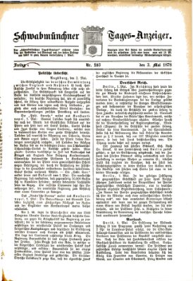 Schwabmünchner Tages-Anzeiger Freitag 3. Mai 1878