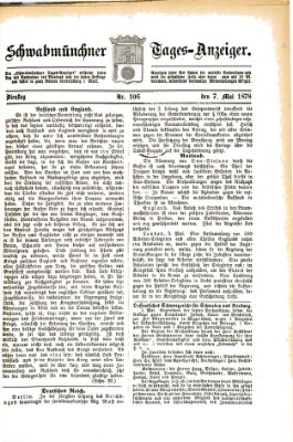 Schwabmünchner Tages-Anzeiger Dienstag 7. Mai 1878