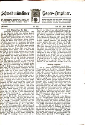 Schwabmünchner Tages-Anzeiger Mittwoch 15. Mai 1878