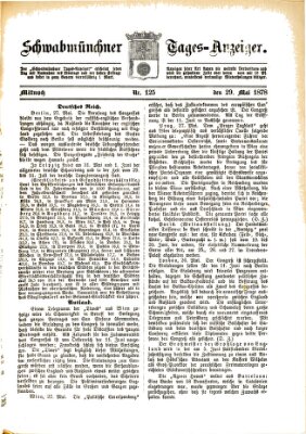 Schwabmünchner Tages-Anzeiger Mittwoch 29. Mai 1878