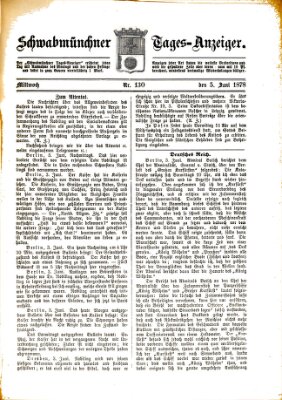 Schwabmünchner Tages-Anzeiger Mittwoch 5. Juni 1878