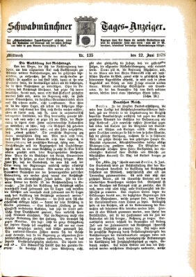 Schwabmünchner Tages-Anzeiger Mittwoch 12. Juni 1878