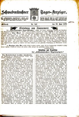 Schwabmünchner Tages-Anzeiger Mittwoch 19. Juni 1878