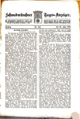 Schwabmünchner Tages-Anzeiger Samstag 22. Juni 1878