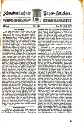 Schwabmünchner Tages-Anzeiger Mittwoch 26. Juni 1878