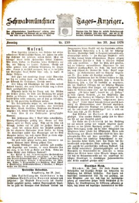 Schwabmünchner Tages-Anzeiger Sonntag 30. Juni 1878