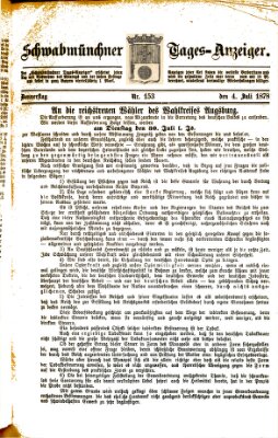 Schwabmünchner Tages-Anzeiger Donnerstag 4. Juli 1878