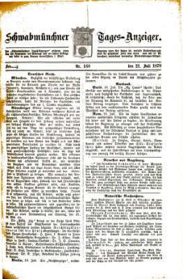 Schwabmünchner Tages-Anzeiger Sonntag 21. Juli 1878