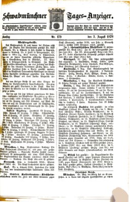 Schwabmünchner Tages-Anzeiger Samstag 3. August 1878