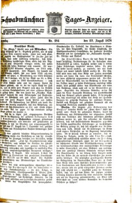 Schwabmünchner Tages-Anzeiger Samstag 10. August 1878