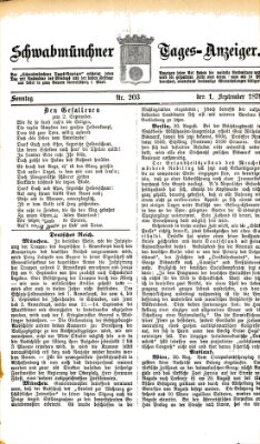 Schwabmünchner Tages-Anzeiger Sonntag 1. September 1878