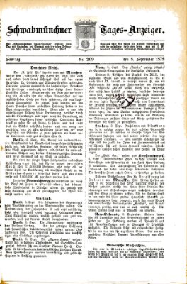 Schwabmünchner Tages-Anzeiger Sonntag 8. September 1878