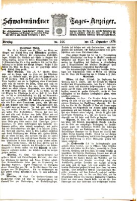 Schwabmünchner Tages-Anzeiger Dienstag 17. September 1878