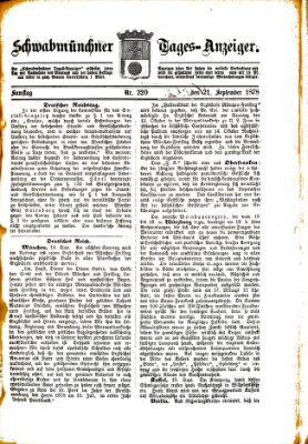 Schwabmünchner Tages-Anzeiger Samstag 21. September 1878