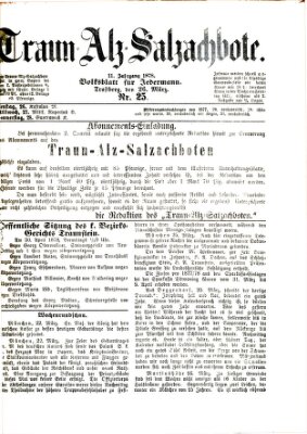 Traun-Alz-Salzachbote Dienstag 26. März 1878