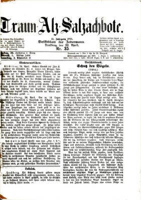 Traun-Alz-Salzachbote Dienstag 30. April 1878