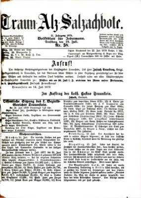 Traun-Alz-Salzachbote Freitag 19. Juli 1878