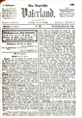 Das bayerische Vaterland Donnerstag 31. Januar 1878