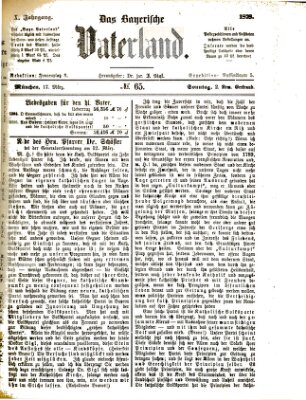 Das bayerische Vaterland Sonntag 17. März 1878