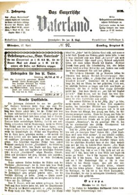 Das bayerische Vaterland Samstag 27. April 1878