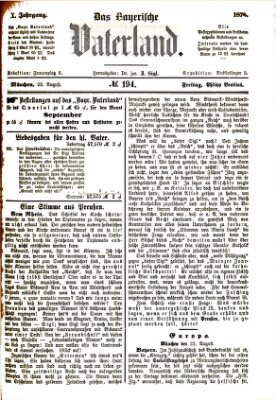 Das bayerische Vaterland Freitag 23. August 1878