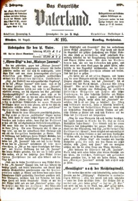 Das bayerische Vaterland Samstag 24. August 1878