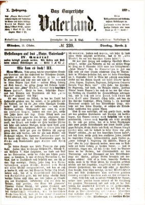 Das bayerische Vaterland Dienstag 15. Oktober 1878