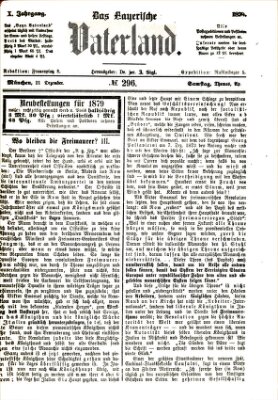 Das bayerische Vaterland Samstag 21. Dezember 1878