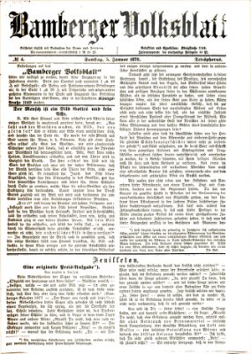 Bamberger Volksblatt Samstag 5. Januar 1878