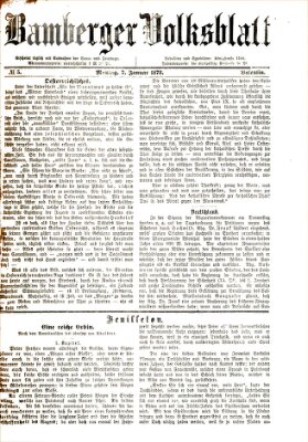 Bamberger Volksblatt Montag 7. Januar 1878