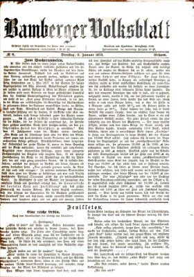 Bamberger Volksblatt Dienstag 8. Januar 1878