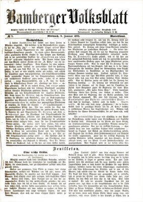 Bamberger Volksblatt Mittwoch 9. Januar 1878