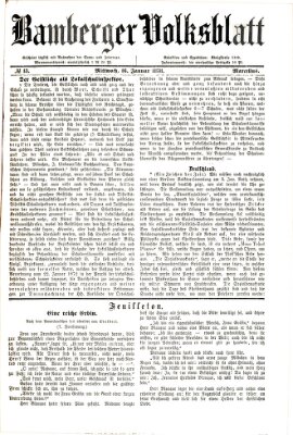 Bamberger Volksblatt Mittwoch 16. Januar 1878