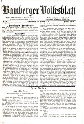 Bamberger Volksblatt Donnerstag 31. Januar 1878