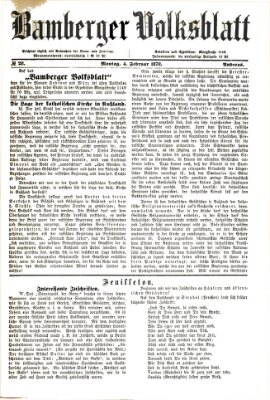 Bamberger Volksblatt Montag 4. Februar 1878