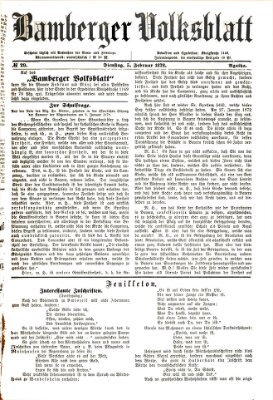 Bamberger Volksblatt Dienstag 5. Februar 1878