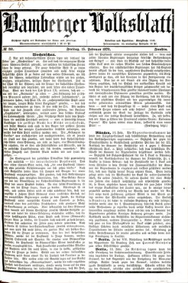 Bamberger Volksblatt Freitag 15. Februar 1878