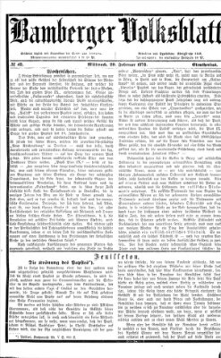 Bamberger Volksblatt Mittwoch 20. Februar 1878