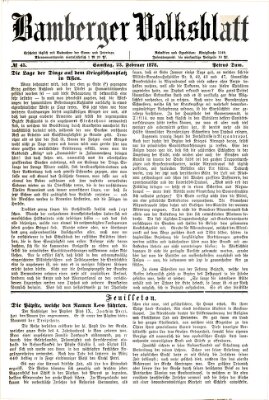 Bamberger Volksblatt Samstag 23. Februar 1878