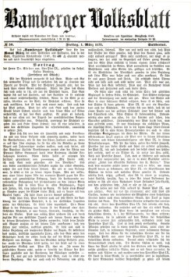 Bamberger Volksblatt Freitag 1. März 1878