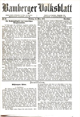 Bamberger Volksblatt Montag 18. März 1878