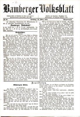 Bamberger Volksblatt Samstag 23. März 1878