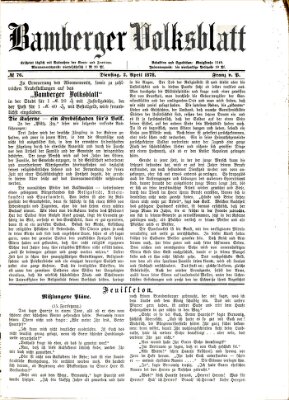 Bamberger Volksblatt Dienstag 2. April 1878