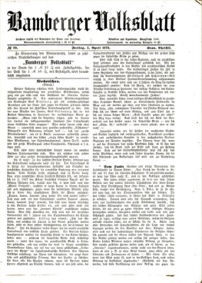 Bamberger Volksblatt Freitag 5. April 1878