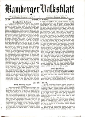 Bamberger Volksblatt Mittwoch 15. Mai 1878