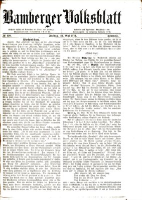 Bamberger Volksblatt Freitag 24. Mai 1878